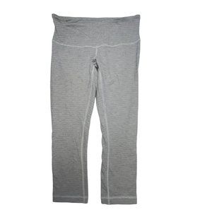 Lululemon Women Legging sz 6 Wunder Under crop III Luon pique slate silver spoon